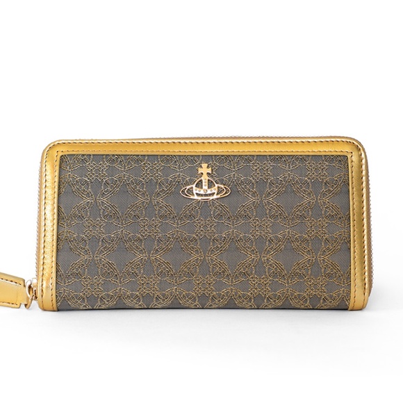 Vivienne Westwood Gold Monogram Zip Around Wallet - Picture 1 of 5